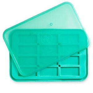 Pampered Chef Teal Snack Bar Tray with Lid New